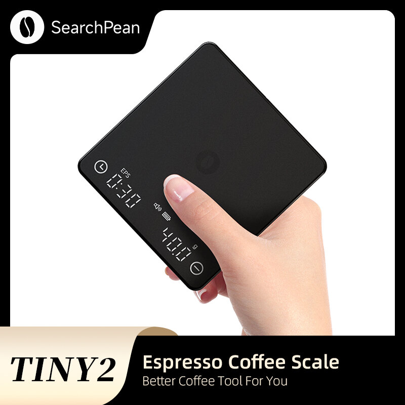 ميزان قهوة رقمي مع توقيت ، مقياس مطبخ صغير ذكي ، اسبريسو مع كاشف ، دقة الوزن ، USB ، 2 كجم ، 0.1g ، هدية ، Tiny2S