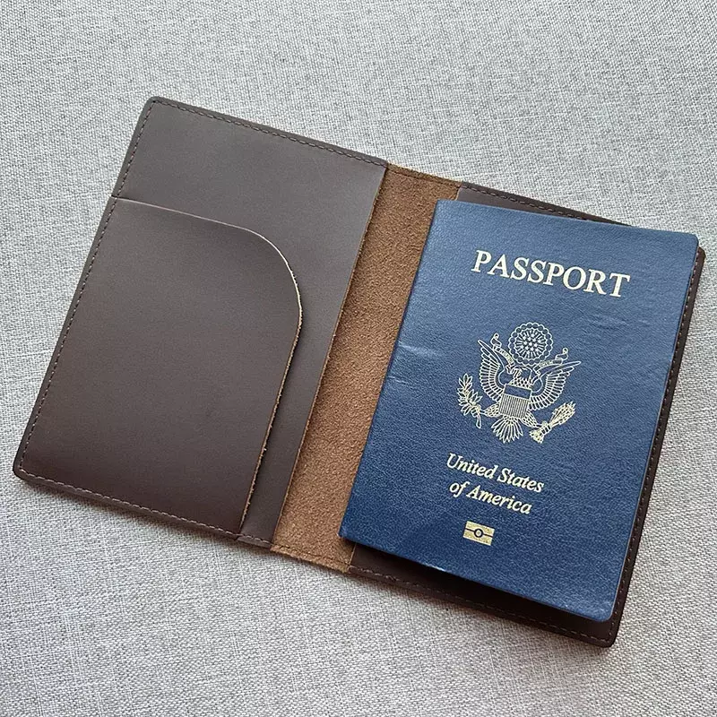 غطاء جواز سفر جلد طبيعي ، حامل جواز سفر ، غطاء جواز سفر ، حامل جواز سفر ، جمهورية ساكورا