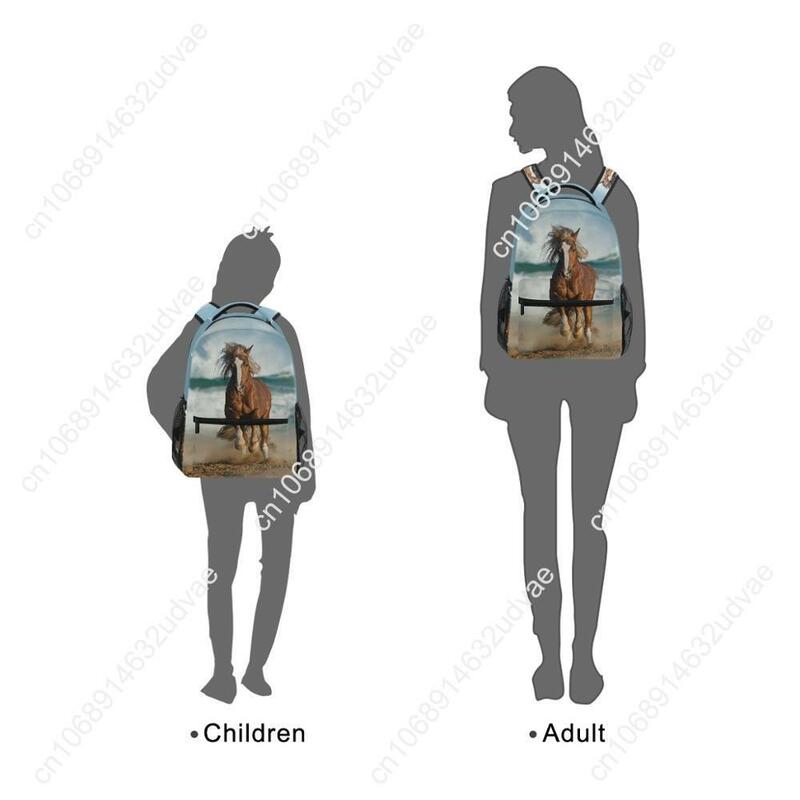حقيبة مدرسية مقاومة للماء للفتيان والفتيات ، حقائب ظهر مطبوعة على شكل حصان ، حقيبة ظهر للكمبيوتر المحمول ، حقيبة مدرسية للمراهقات ، جديدة