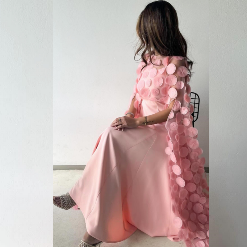 فستان سهرة كروي بنمط جيرسي ، المملكة العربية السعودية ، ارتياد ، على شكل حرف A ، رقبة مغرفة ، فستان مخصص للمناسبات ، فساتين متوسطة الطول