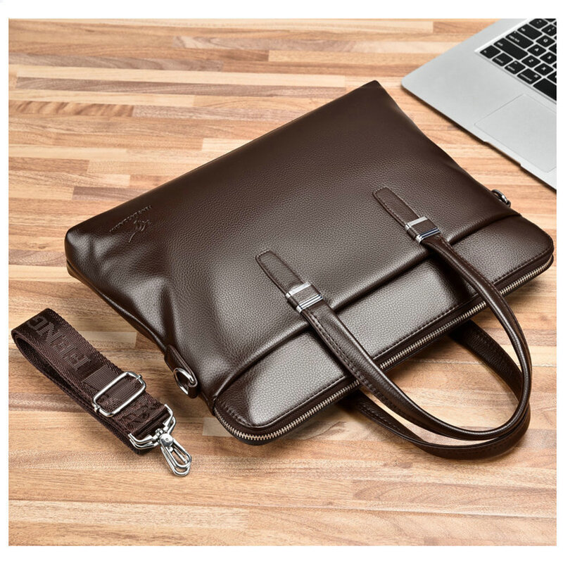 جلد محمول 15 بوصة حقائب للرجال مصمم وثائق الأعمال حمل حقيبة الكتف مربع الجانب حقيبة كروسبودي محفظة