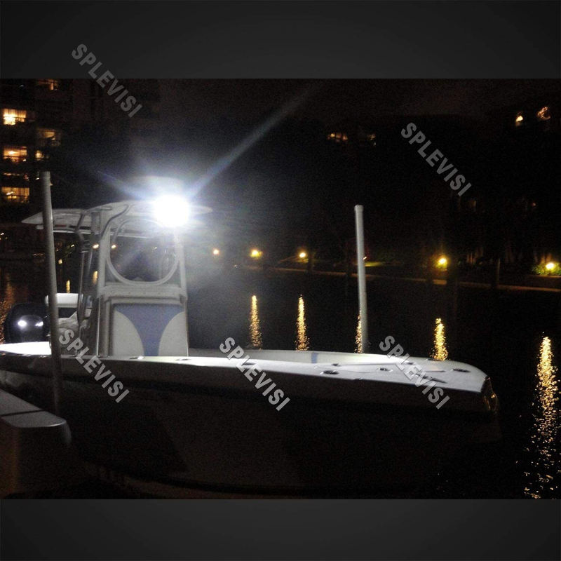 قارب بحري سبوت راديدر ، أضواء سطح ليد ، IP67 ضد الماء ، قارب أبيض ، قوس متصاعد ، 18 واط ، إكسسوارات ، 2x