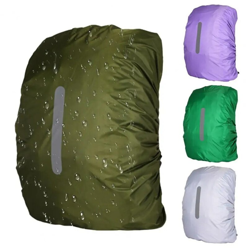 حقيبة ظهر بشريط عاكس ضد المطر ، غطاء مطر ، حقيبة تخزين متعددة الوظائف للتخييم المدرسي