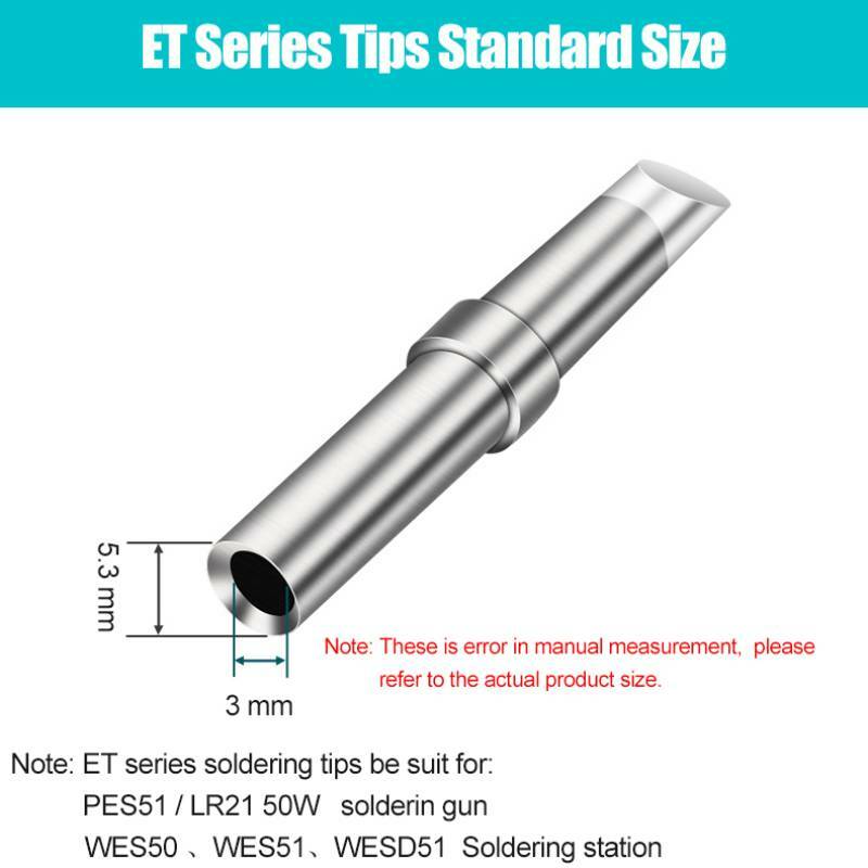 ويلر ET سلسلة ETD ETB ايتا لحام الحديد تلميح النحاس الرصاص خالية ل ويس50 51 محطة لحام لحام ل PES51 LR21 مقابض