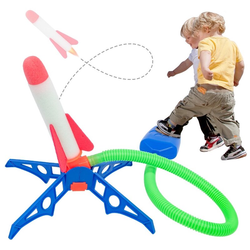 مجموعة إطلاق صاروخ للأطفال ، صواريخ صغيرة ، جهاز إرسال قدم ، خطوة قدم ، إطلاق فلاش ، رياضة