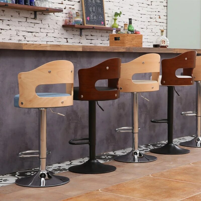 كرسي دوار معدني حديث قابل للتعديل ، موضة منتصف القرن ، كراسي عالية ، طاولة مصممة فريدة من نوعها ، ديكورات داخلية