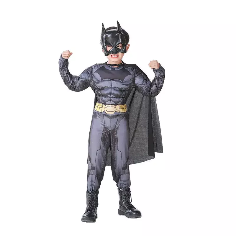 زي تنكري لبطل باتمان الخارق للأطفال ، بدلة فستان للأطفال ، بذلة أداء ، زي بطل خارق ، لعب أدوار للأولاد والبنات ، كرنفال