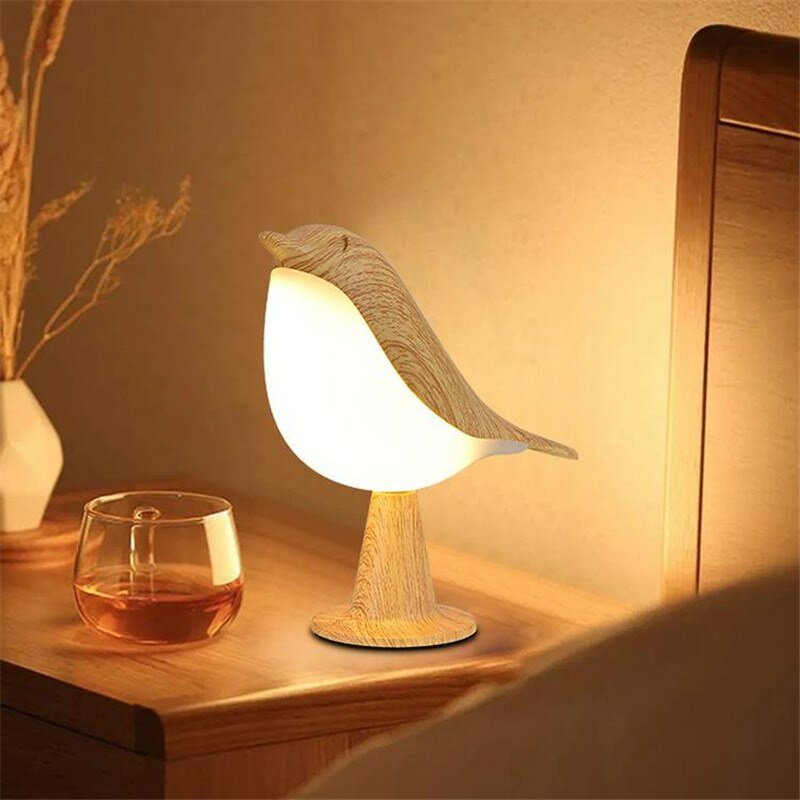3 ألوان السرير مصباح الإبداعية اللمس التبديل اللاسلكية الطيور ليلة ضوء يعتم سطوع USB قابلة للشحن الجدول مصباح القراءة
