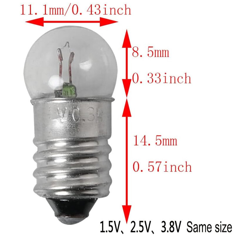 مصباح صغير للتجربة ، مصباح يدوي تعليمي ، اختبار E10 ، صوفي ، صوفي ، صوفي ، V ، V ، V ، 6V ، V ، 10