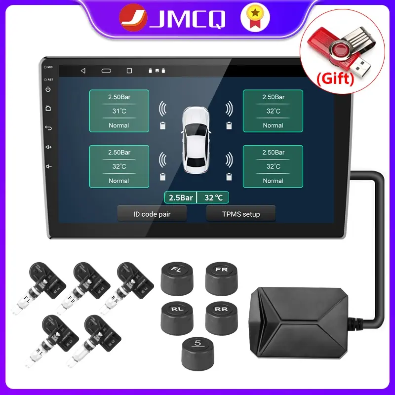 نظام مراقبة ضغط الإطارات ، USB ، Android ، TPMS ، نظام إنذار العرض ، أجهزة استشعار داخلية ، ملاحة السيارة ، راديو 4-5