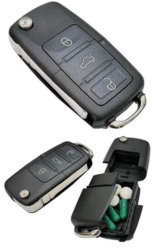 مفتاح تحويل آمنة خفية مقصورة سرية خبأ صندوق حصيف شرك مفتاح السيارة فوب لإخفاء وتخزين المال