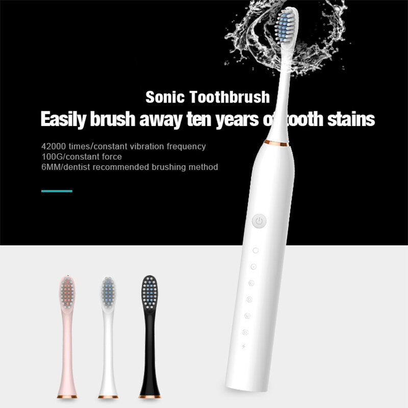 شاومي Mijia بالموجات فوق الصوتية فرشاة الأسنان الكهربائية قابلة للشحن USB مع قاعدة 6 وضع سونيك فرشاة الأسنان IPX7 مقاوم للماء صندوق سفر حامل