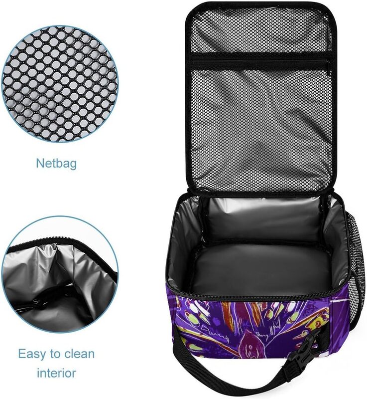 حقيبة غداء معزولة مع فراشة فنية تجريدية ، صندوق غداء قابل لإعادة الاستخدام ، حقيبة حمل محمولة للرجال والنساء