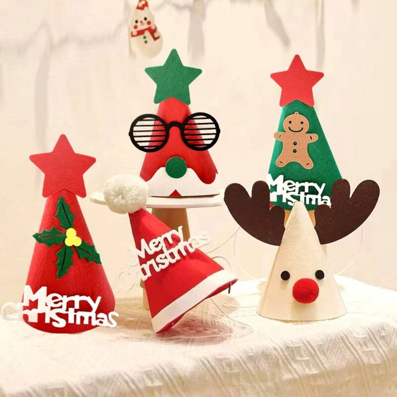 عيد ميلاد سعيد سانتا كلوز قبعة الكرتون ، قبعة عيد الميلاد الزخرفية ، قبعة حزب الحيوان شعر ، الأطفال والكبار