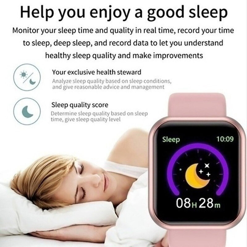 متعددة الوظائف ساعة ذكية الرجال النساء بلوتوث متصل الهاتف الموسيقى اللياقة البدنية سوار رياضي النوم مراقب Y68 Smartwatch D20