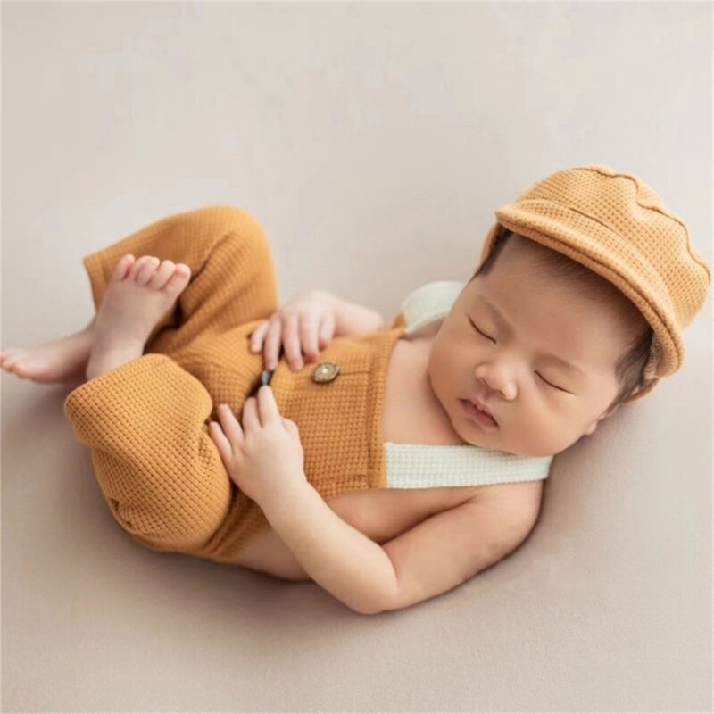ملابس التصوير الفوتوغرافي للأطفال حديثي الولادة مع مجموعة قبعة زي التقاط الصور