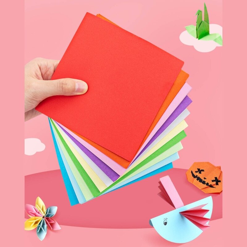 100 ورقة ملونة اوريغامي ورقة عدة لتقوم بها بنفسك مربع اوريغامي ورقة على الوجهين ورقة قابلة للطي للأطفال تطوير الدماغ