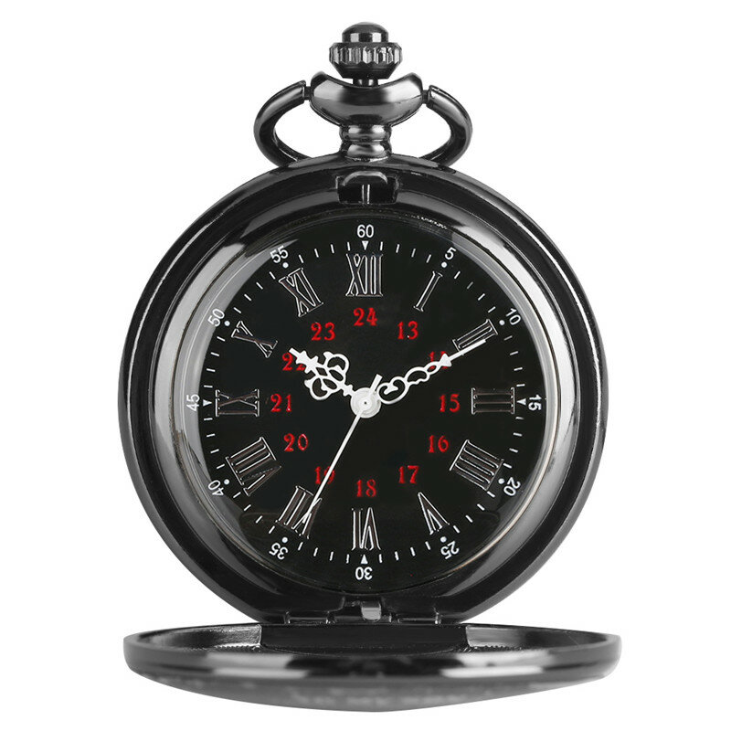 ساعة جيب كوارتز ستيمبانك للأطفال ، أسود وفضي ، أحبك على ساعة حفيدي ، سلسلة متدلية فوب ، هدية للأولاد