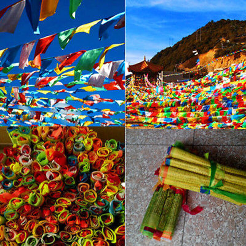 27x15 سنتيمتر 1 مجموعة 20 قطعة التبتية البوذية الصلاة الأعلام 5 ألوان مختلفة حرفة النسيج البوليستر التبت نمط الزخرفية العلم