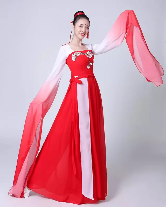 النمط الصيني Hanfu الكلاسيكية ملابس رقص s الإناث نمط جديد ملابس رقص s كم ملابس رقص
