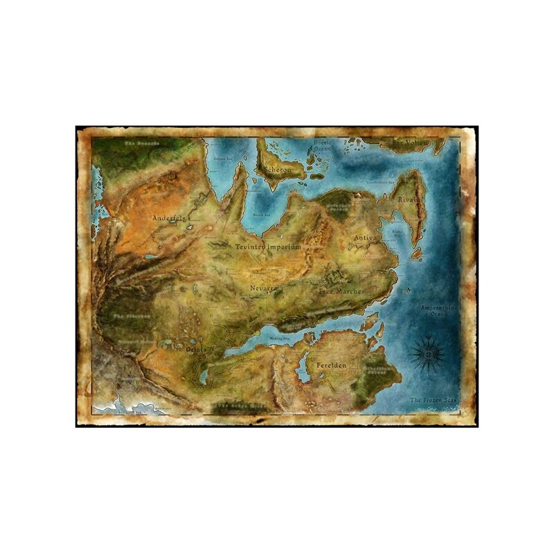 90*60cm Retro Map Vintage Wall Art Poster Non-woven Canvas Painting Children School Supplies Living Room Home Decoration