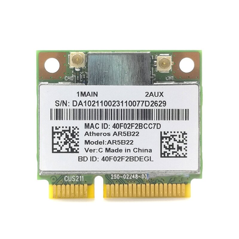 AR5B22 بطاقة PCI-E صغيرة 2.4/5Ghz ثنائي التردد 300 متر بطاقة واي فاي لاسلكية دروبشيب