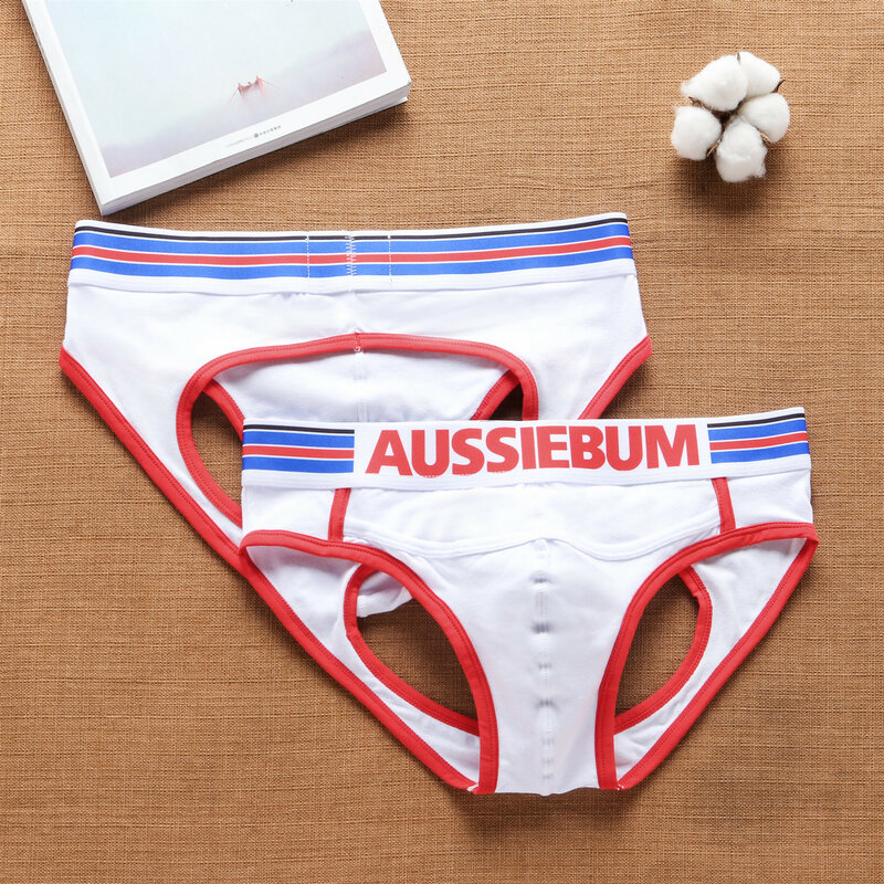 Aussiebum-سراويل داخلية مجوفة من القطن الخالص للرجال ، ملابس داخلية مريحة تسمح بمرور الهواء ، مريحة