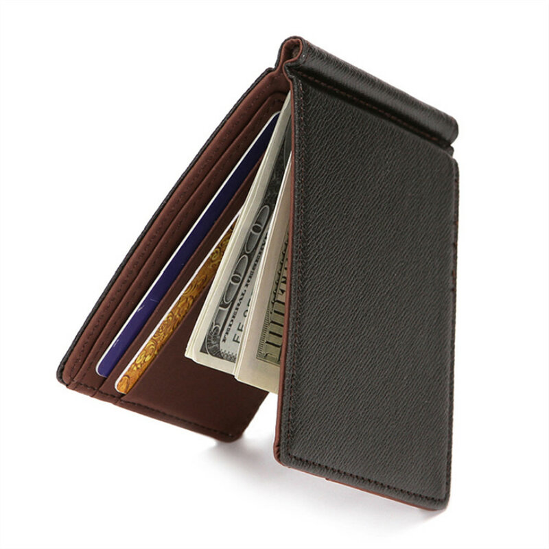 محفظة رجالية عصرية قصيرة محفظة جلدية محافظ PU محفظة نقود جلدية Sollid رقيقة محفظة الرجال محفظة معرف حامل بطاقة الائتمان النقدية
