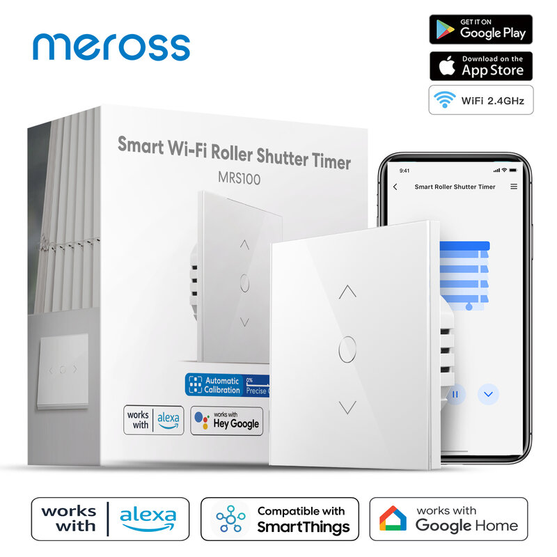 Meross WiFi الأسطوانة مصراع التبديل الذكية الستار أعمى التبديل للعمل المحرك الكهربائي مع أليكسا جوجل مساعد و smartthing