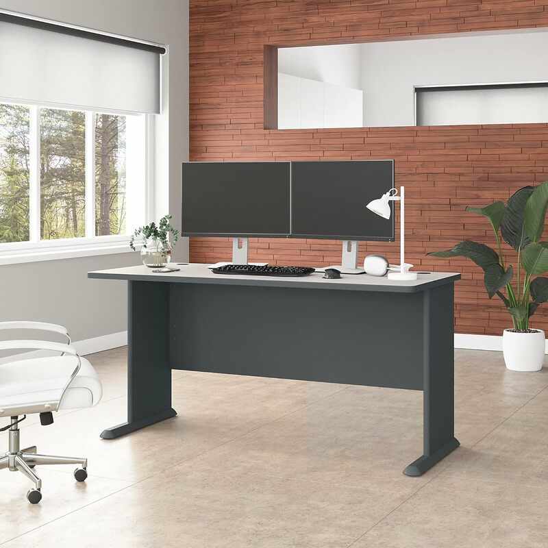 بوش سلسلة أثاث الأعمال مكتب الكمبيوتر ، طاولة مكتب كبيرة للمنزل أو مساحة العمل المهنية ، 60 واط لائحة