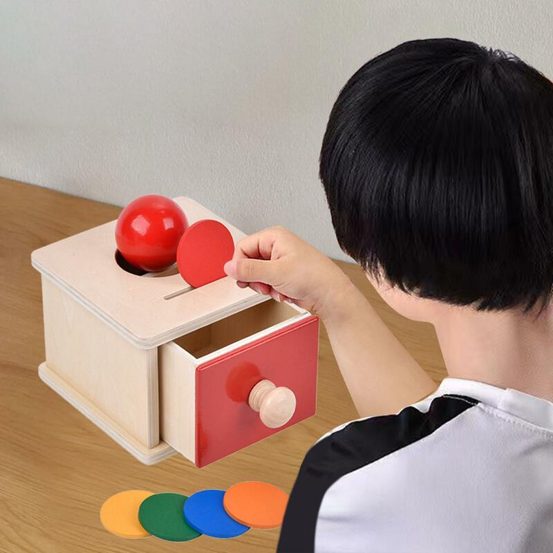 خشبية التنموية الكرة قطرة لعبة المواد كائن صندوق الدائم تذكارية