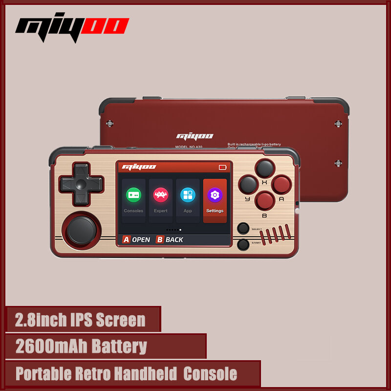 MIYOO-Mini A30 لعبة ريترو محمولة للأطفال ، شاشة IPS عالية الدقة ، واي فاي ، مصدر مفتوح ، نظام لينكس ، هدية