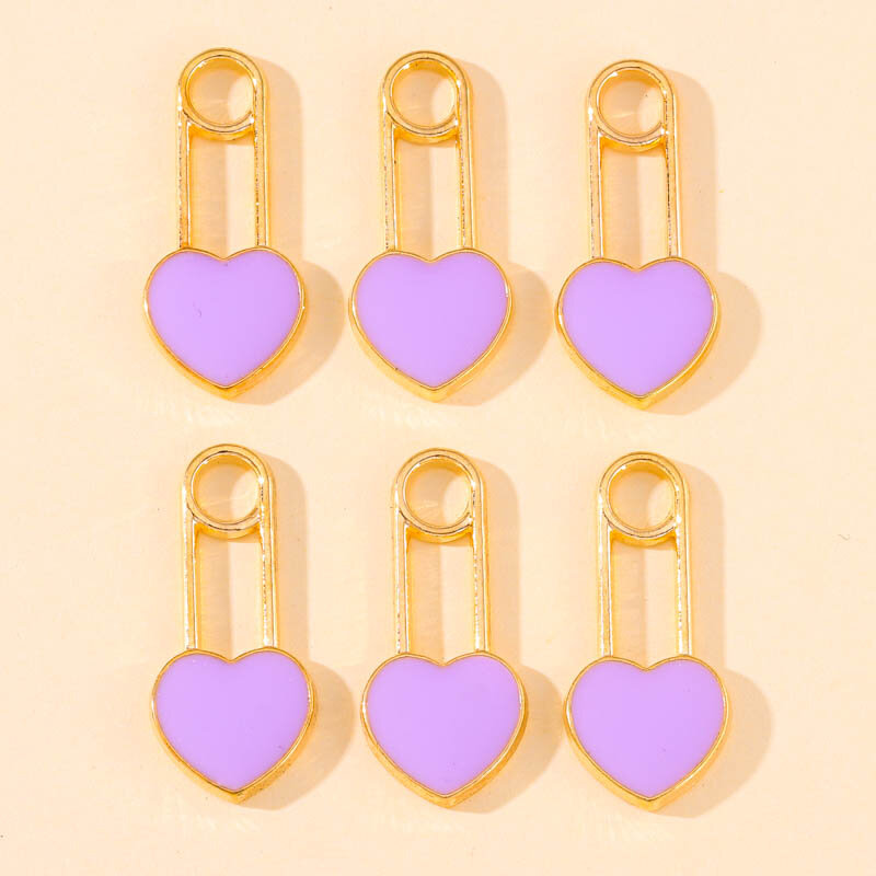 سحر قلب المينا لصنع المجوهرات بنفسك ، أقراط لطيفة حلوة ، إكسسوارات قلادة سلسلة مفاتيح ، هدايا ، 6 ألوان ، 12 × 26 ، 10