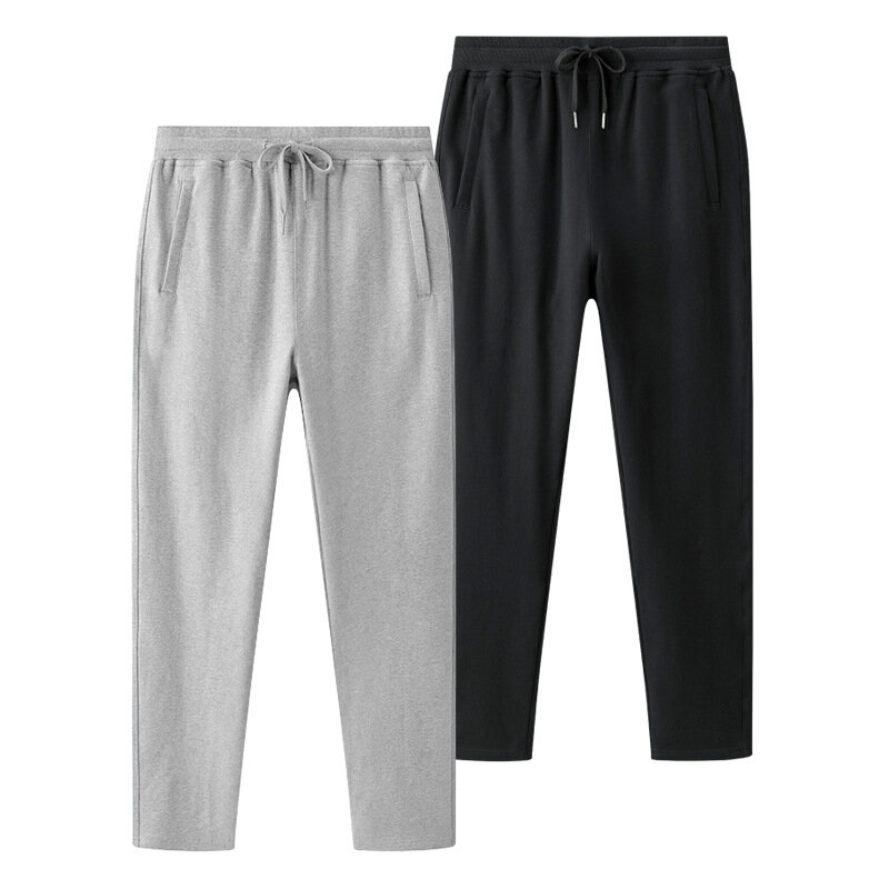 2023 الربيع والخريف القطن Sweatpants الرجال فضفاضة كبيرة الحجم Pants غير رسمية بلون الرجال السراويل مستقيم الساق السراويل