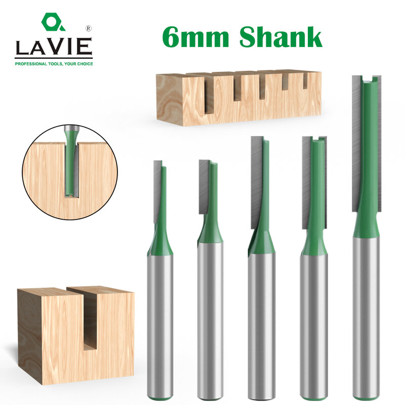 لقمة توجيه فلوت مزدوجة مفردة من LAVIE ، كربيد التنغستن ، قاطعة طحن لأداة الأعمال الخشبية ، 6 x Shank ، MC06020 ، 1