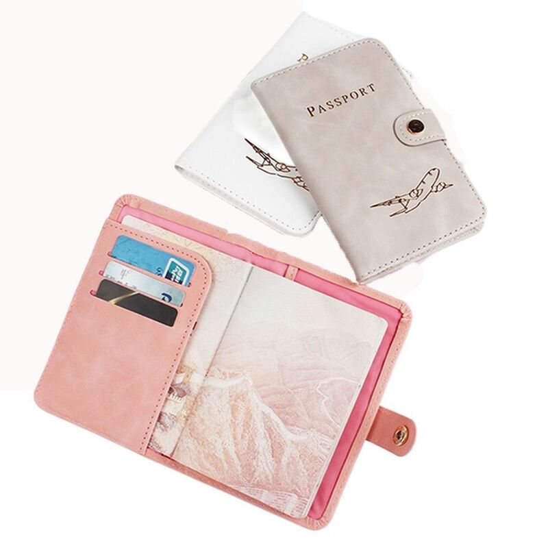 غطاء جواز سفر من الجلد الصناعي مع حامل بطاقة للرجال والنساء ، محفظة أنيقة ، وثيقة سفر بسيطة ، حافظة بطاقات الائتمان