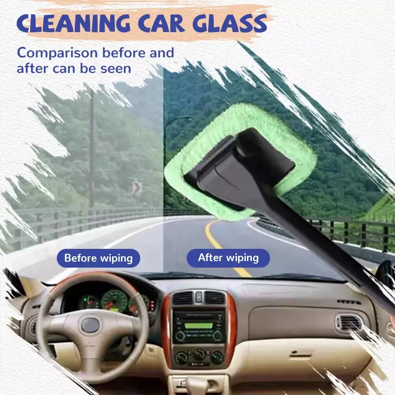 لينة ستوكات الزجاج الأمامي سهلة نظيفة سيارة ممسحة نظافة الغبار إزالة الزجاج الأمامي ممسحة الزجاج نافذة مقبض طويل تنظيف فرشاة