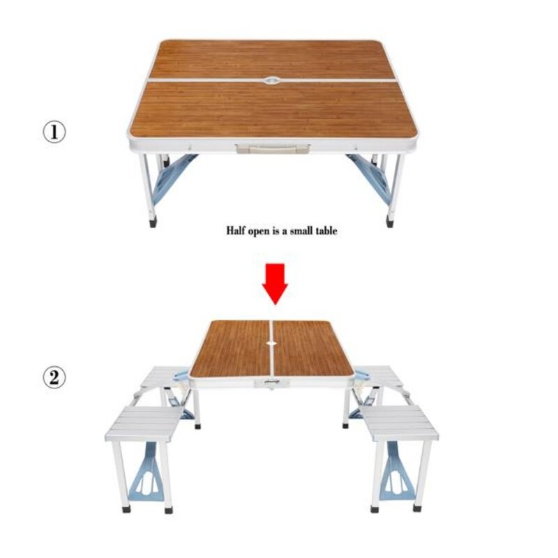 طاولة قابلة للطي من سبائك الألومنيوم للتخييم في الهواء الطلق ، قطعة واحدة ، 136x85.5x67cm