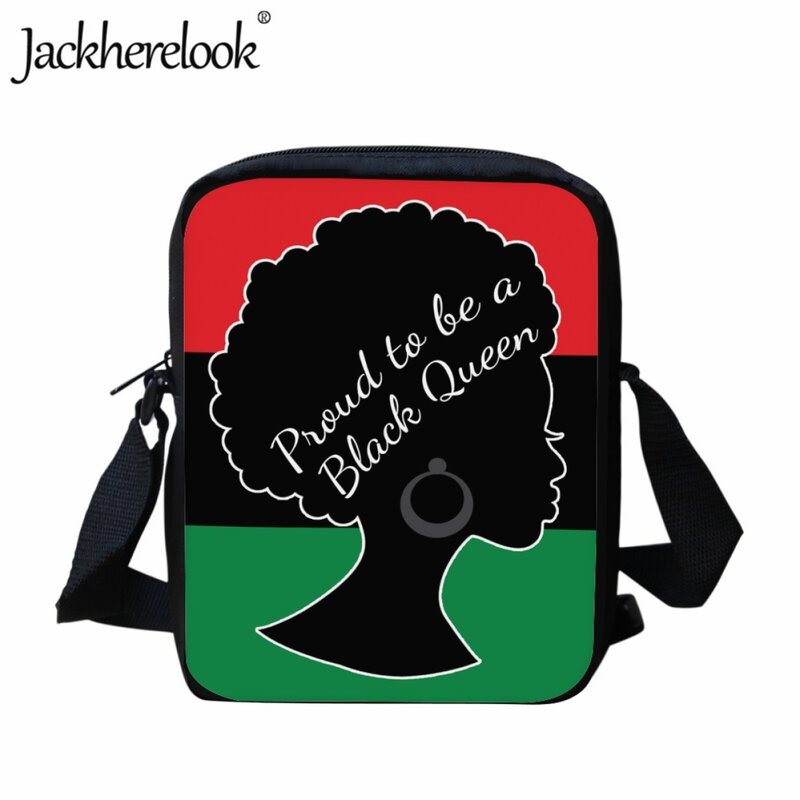 حقائب كروس للنساء من Jackherelook حقيبة كتف بطباعة على شكل فتاة سوداء أفريقية أنيقة للسيدات حقيبة ساعي البريد للتسوق