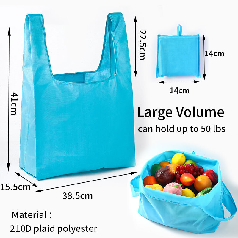 حقيبة تسوق محمولة قابلة لإعادة الاستخدام 2023 سعة كبيرة مضادة للماء ايكو حمل الحقيبة للطي تخزين حقائب سوبر ماركت مريحة
