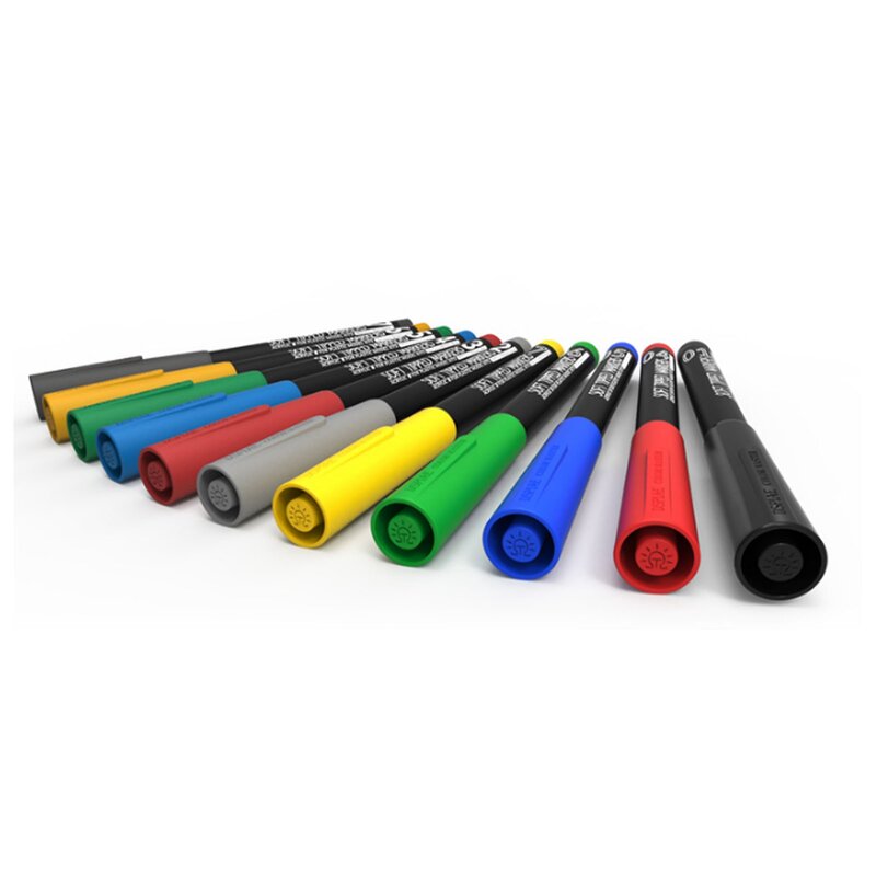 Dspae لينة يميل علامات 11 ألوان فرشاة القلم مجموعة الطلاء أداة مجموعات أحمر أزرق أخضر أصفر أسود أصفر رمادي الذهب Radom 11 قطعة/المجموعة