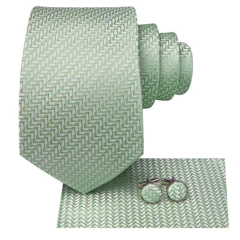 ربطة عنق جاكار مخططة خضراء للرجال ، ملحقات ربطة عنق ، ملابس يومية ، أزرار أكمام منديل ، زفاف ، عمل ، حفلة ، ربطة عنق عالية ، حكيم