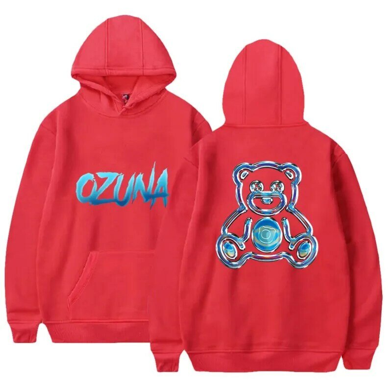 Ozuna Bear طباعة هوديي للرجال والنساء ، سويت شيرت ميرش ، كم طويل ، ملابس الشارع بهودي ، أزياء غير رسمية ، الشتاء