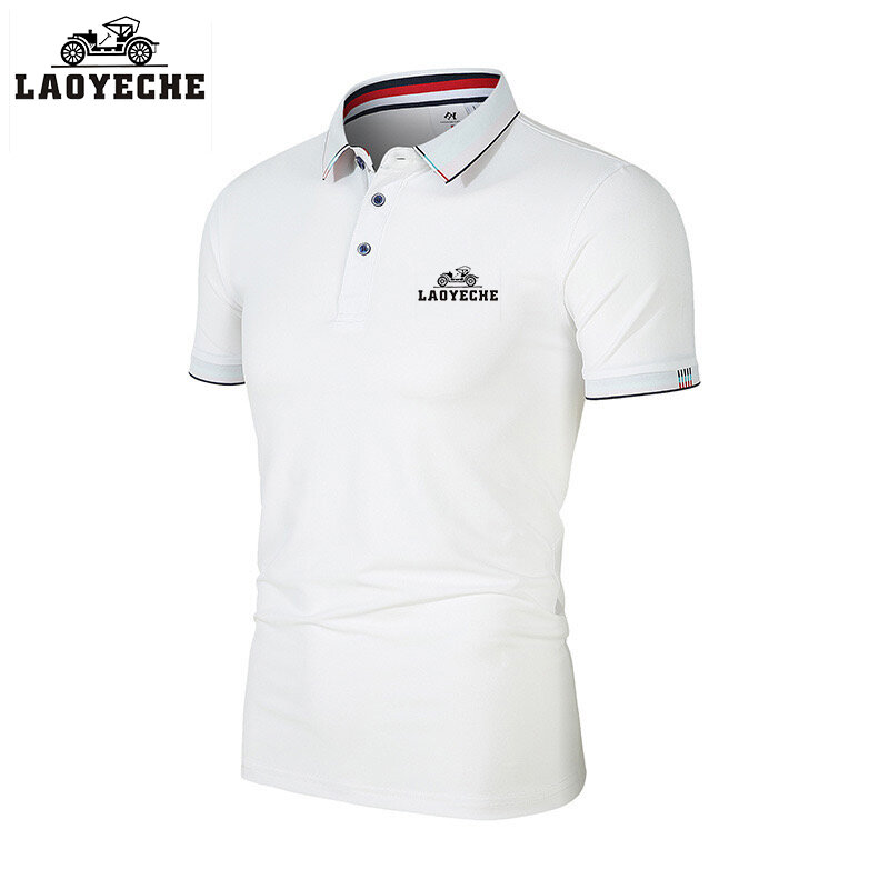 قميص Laoyeche-polo مع تطريز للرجال ، طية صدر عالية الجودة ، للعمل والترفيه ، جديد ، بيع خاص ، الصيف