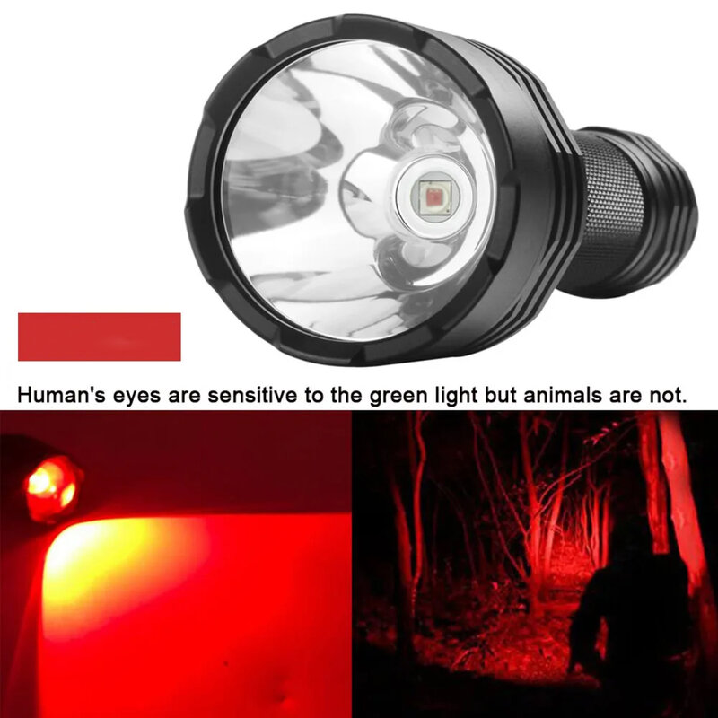 UltraFire C8 LED في الهواء الطلق ضوء أحمر قوي مصباح يدوي باستخدام 18650 يده دليل الشعلة للصيد التكتيكي فانوس مقاوم للماء