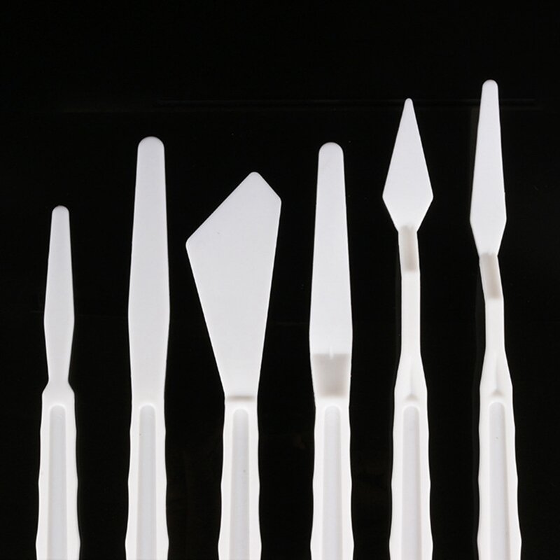 6 قطعة/المجموعة البلاستيك لوحة سكين مكشطة ملعقة السكاكين مجرفة طبق إكريليك اللون خلط ل النفط قماش اللوحة وازم الفن