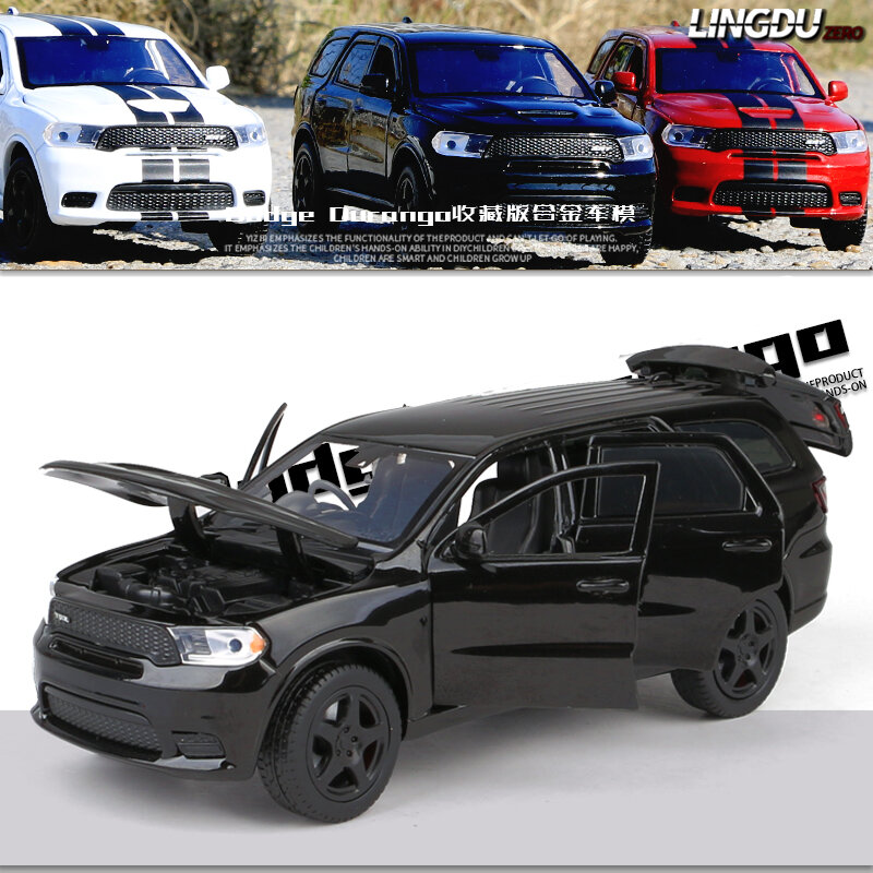 سيارة دورانجو متعددة الأغراض طراز سيارة ديكاست معدنية ، 1:32 ، نموذج سيارة من خليط معدني ، صوت وإضاءة ، التراجع ، هدايا التجميع ، شحن مجاني