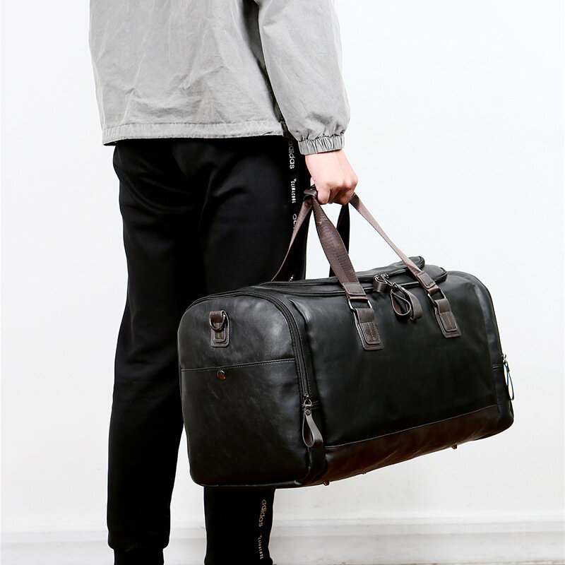 الرجال جودة حقائب جلدية السفر تحمل على حقيبة الأمتعة الرجال حقائب القماش الخشن حقيبة يد عادية السفر حمل حقيبة عطلة الأسبوع الكبير الساخن XA631ZC