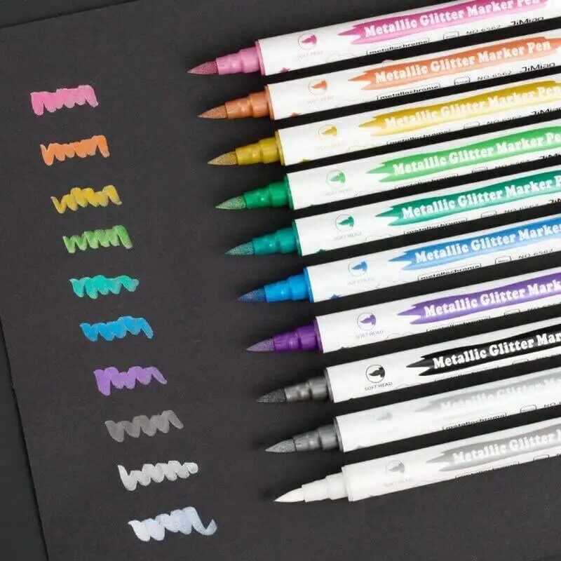 أقلام ماركر دائمة الرأس المزدوجة ، قلم ماركر الطلاء ، Marker بها بنفسك علامة الفن ، لوازم مكتبية القرطاسية ، 10 ألوان