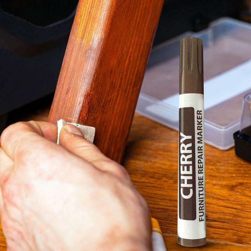 أقلام إصلاح الأثاث الخشبي ، وملء الخدوش ، وعلامات الطلاء ، وقلم الطلاء التصحيح ، والخشب المركب ، 6 ألوان